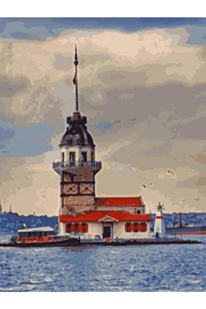 wombhobby Kız Kulesi 2 Sayılarla Boyama Seti  (Tuvale Gerili)