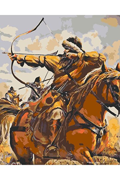 wombhobby Türk Kızı Sayılarla Boyama Seti 40x50 Cm (TUVALE GERİLİ)