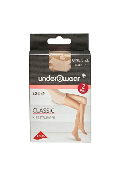 Underwear Diz Altı Ince Çorap 20 Den, Ten Rengi, Klasik, Standart 2 Çift, Sta...