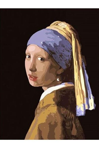 wombhobby İnci Küpeli Kız Sayılarla Boyama Seti 40x 50 Cm (TUVALE GERİLİ)