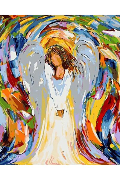 wombhobby Melek Anne Sayılarla Boyama Seti 40x50 Cm Çerçeveli (Kasnağa ) Gerili