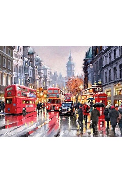 wombhobby Londra Telaşı Sayılarla Boyama Seti 40x50 Cm Çerçeveli (Kasnağa ) G...