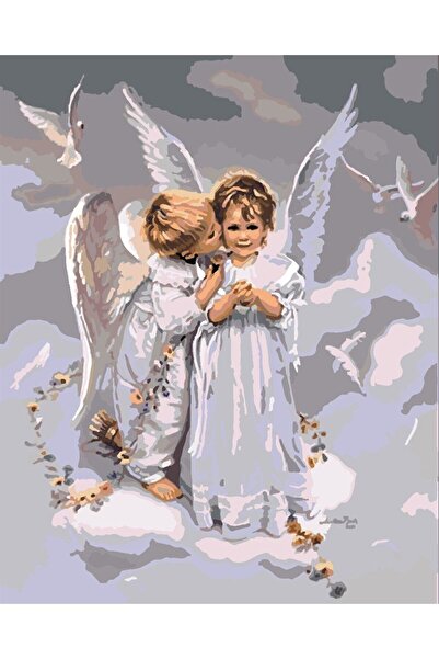 wombhobby Melekler Sayılarla Boyama Seti 60x75 Cm (tuvale Gerili)