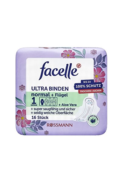 Facelle 16 Daily Aloe Vera Pads - Ultra Normal Wings