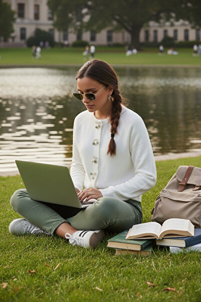 Lela سترة بياقة دائرية عالية الجودة بتفاصيل فيونكة HIRKA 6802939