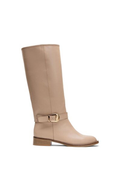 EMIENZA Axis Altın Toka Detaylı Oval Burun Kadın Çizme