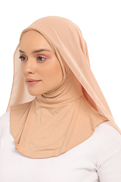 Altobeh طوق رقبة فاخر عملي جاهز من الشيفون باللون البيج الداكن