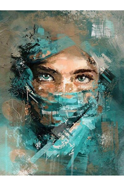 wombhobby Turkuazın Gizemi Sayılarla Boyama Seti 40x 50 Cm (TUVALE GERİLİ)