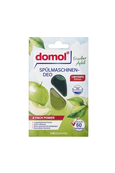 DOMOL Bulaşık Makinesi Kokusu, 60 Yıkama Yeşil Elma, 4 ml