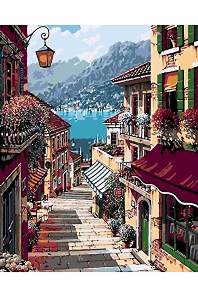 wombhobby Denize Çıkan Sokaklar 2 Sayılarla Boyama Seti 40x50 Cm Çerçeveli (K...