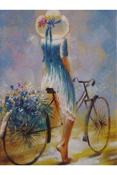 wombhobby Bisiklette Bir Güzel Sayılarla Boyama Seti 40x50 Cm Çerçeveli (Kasn...
