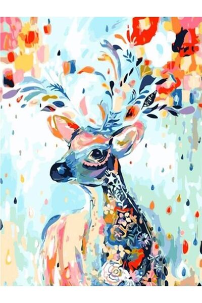 wombhobby Geyik 2 Sayılarla Boyama Seti 40x 50 Cm (TUVALE GERİLİ)