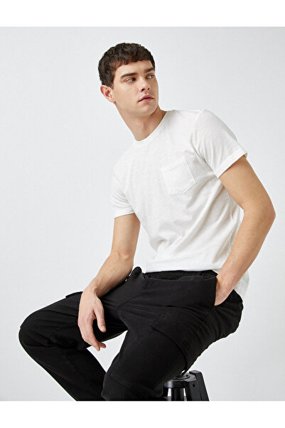 Koton Tricou cu mânecă scurtă cu decolteu din bumbac de bază