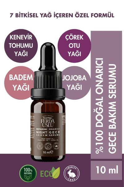Ferda Uslu Premium Yoğun Nemlendirici Onarıcı Gece Serumu - Kenevir Tohumu Ya...