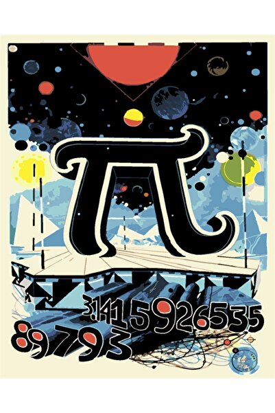 wombhobby Pi Sayısı Sayılarla Boyama Seti 40x50 Cm Çerçevesiz RULO ( Kasnaksız )