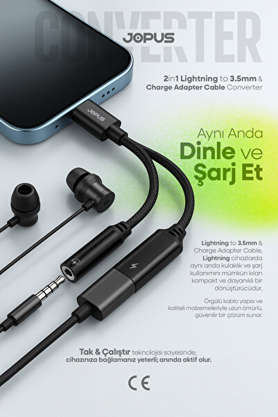 Jopus Lightning to 3.5mm Adaptör Kablo
