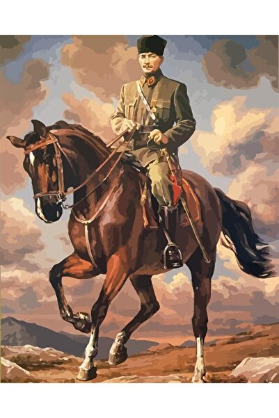 wombhobby 100. Yıl Özel Seri Atatürk Sayılarla Boyama Seti 60x75 cm  Çerçeves...