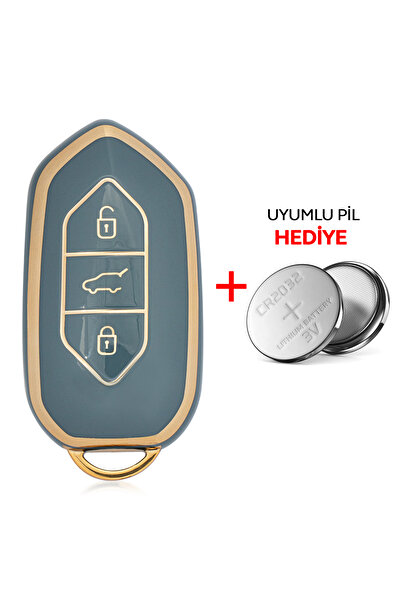 Rem Anahtar Oto Elektronik Anahtar T10X T10F 3 Button Smart Nano Key Case - Blue