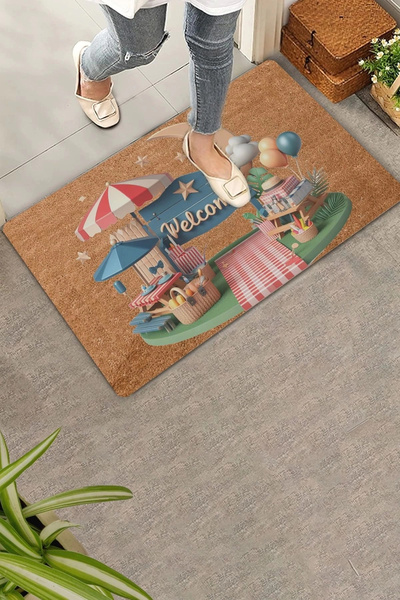 Valerine Life Χαλάκι μπροστινής πόρτας με θέμα το Moon and Picnic 45x70cm