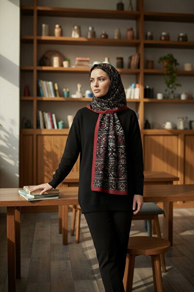 Onur شال - شال نسائي من القطن الفوال بنمط عرقي، قماش صلب خفيف