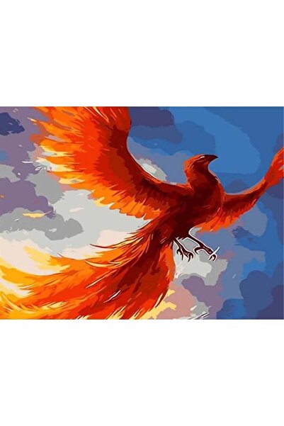 wombhobby Anka Kuşu Sayılarla Boyama Seti 40x50 Cm Çerçevesiz RULO ( Kasnaksız )