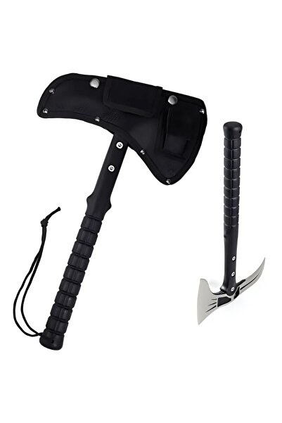 cribeau Topor tactic cu lame duble pentru camping și drumeții, Cribeau, oțel 440C, lungime 41 cm