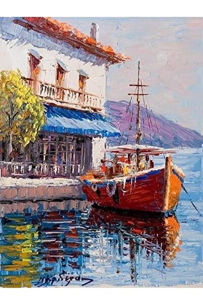 wombhobby Ege Kasabası Sayılarla Boyama Seti 60x75 Cm Çerçevesiz RULO ( Kasna...