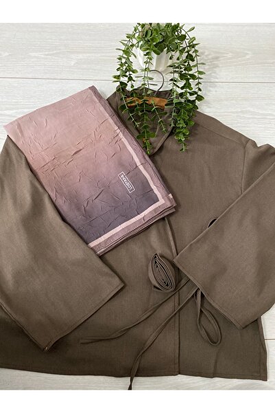 MİNELEŞARP34 Mineleşarp Kraş Aura Degrade Pattern Şal Culoare nurcă