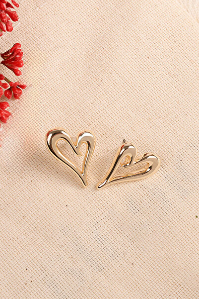 Elika Silver أقراط مجوهرات نسائية غير متماثلة على شكل قلب