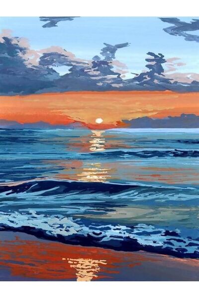 wombhobby Dalgalar Vururken Sayılarla Boyama Seti 80x100 Cm Çerçevesiz RULO (...