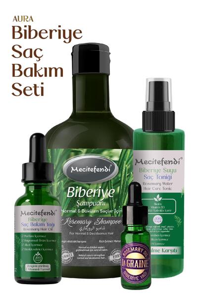 Mecitefendi Biberiye 4'lü Saç Bakım Seti Aura - Biberiye Şampuan, Biberiye Se...