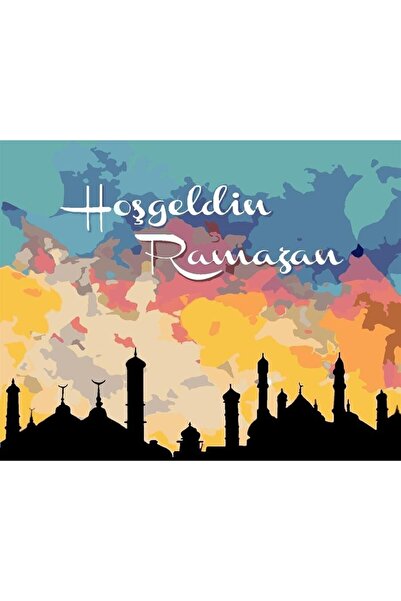 wombhobby Hoşgeldin Ramazan Sayılarla Boyama Seti 60x75 Cm Çerçevesiz RULO ( ...