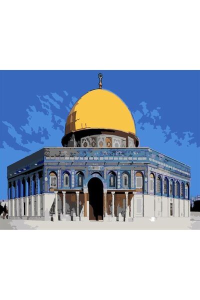 wombhobby Mescidi Aksa Sayılarla Boyama Seti 40x50 Cm Çerçevesiz RULO ( Kasna...