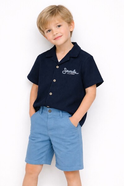 Chicsy Baby Tarz Gömlekli  Belden Ayarlanabilir Kısa Kollu Şortlu 2'li Takım ...