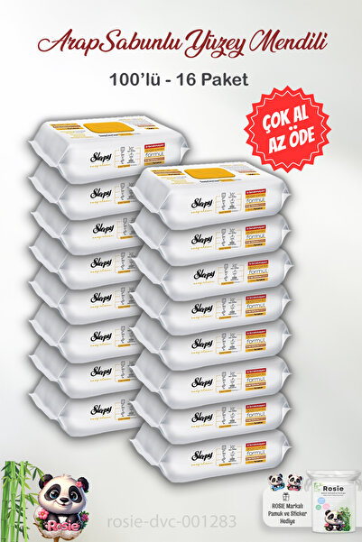 Sleepy 16 AL 14 ÖDE Arap Sabunu Katkılı Yüzey Temizlik Havlusu 100' lü ve ROSIE