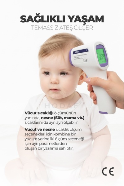 Sağlıklı Yaşam Dijital Temassız Ateş Ölçer Alından Vucut Termometre