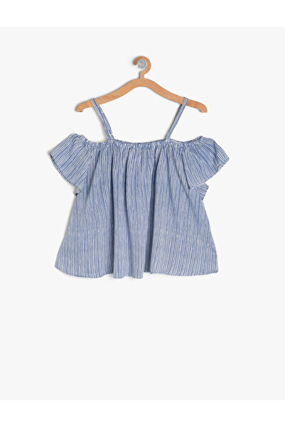 Koton Блуза от лека материя с отворени рамене, свободна кройка, къси ръкави