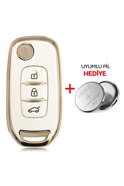 Rem Anahtar Oto Elektronik Anahtar Megane4 Clio5 3 Buton Sustalı Nano Anahtar Kılıfı - Beyaz