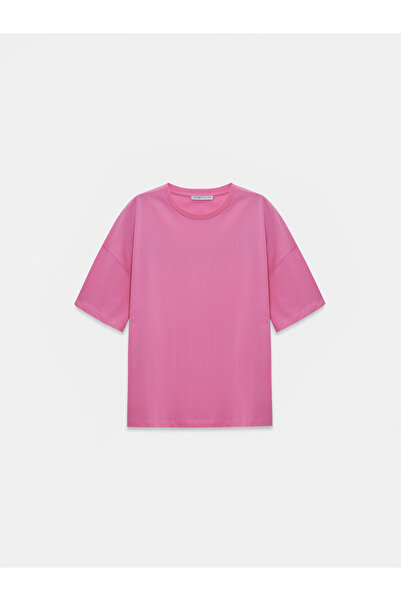 Dilvin 3683 Βασικό μπλουζάκι-ροζ