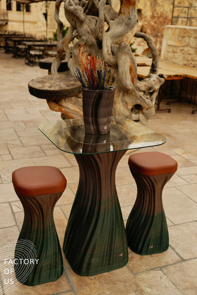 Factory Of Us Amber Bar Masası Şeffaf Camlı