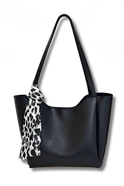 MYSTOBAG Geantă de mână și de umăr pentru cumpărături cu eșarfă (se referă la variabilitatea) cu fermoar și închidere cu capsă