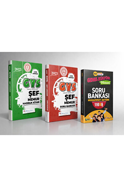 MemurSınav 2025 MEB ŞEF/MEMUR 3'LÜ SET (HAZIRLIK+SORU BANKASI+GENEL KÜLTÜR)