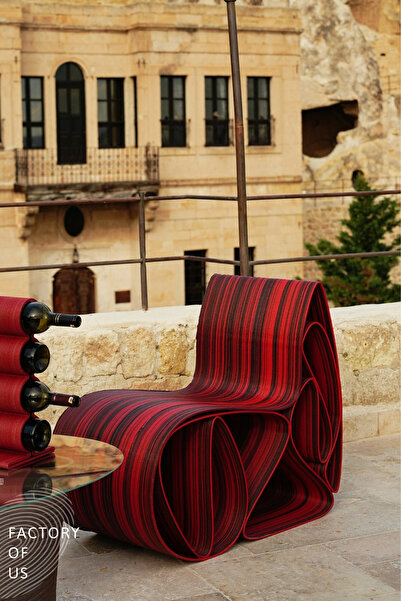 Factory Of Us Guru Berjer Tekli Koltuk Organik Formlu Ergonomik - Kırmızı