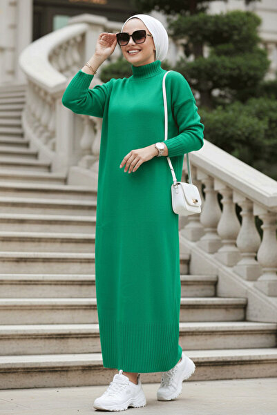 Neva Style Зелена сукня з трикотажу 3409Y