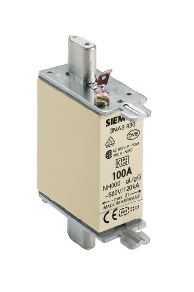 Siemens 3Na3830 Steatit Seramik Gövdeli Nh Bıçaklı Sigorta Buşonu 100A Boy 00...