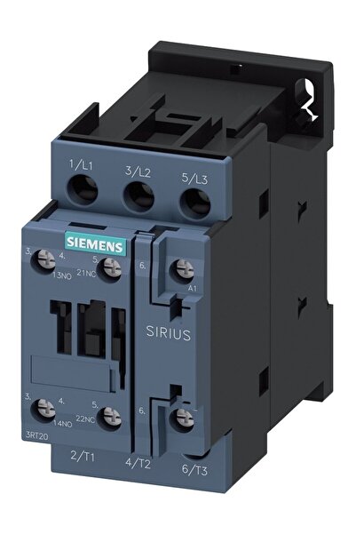 Siemens Sirius Kontaktör 3RT2027-1AP00 15kW 32A 230VAC 1NO+1NC Vida Bağlantılı S0 Boy 3 Kutuplu AC-3