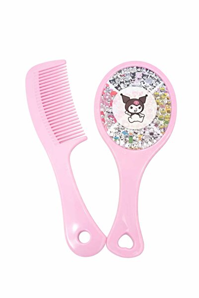 KAYLANIN DÜNYASI Kuromi Desenli Kırmızı 15 cm Ayna Tarak Kız Çocuk Seti – Hed...