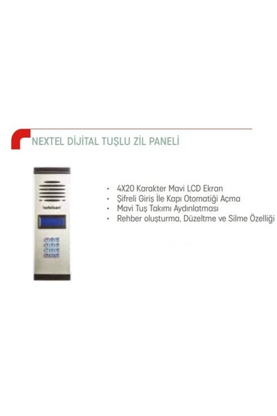 Netelsan M.U.PXL.00108 Nextel Dijital Tuşlu Zil Paneli ( X-L)