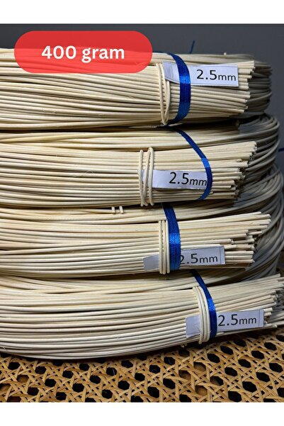 Mady Aksesuar Rattan Core Doğal Bambu Çubuk 2.5 mm 4x100 gr Dekoratif Örgü Rattan İp