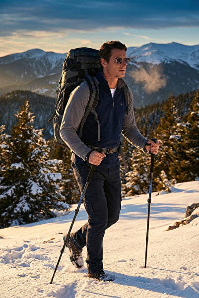 Buratti Slim Fit Yarım Fermuarlı Soğuk Geçirmez Kışlık Şardonlu Polar Erkek POLAR 5906055